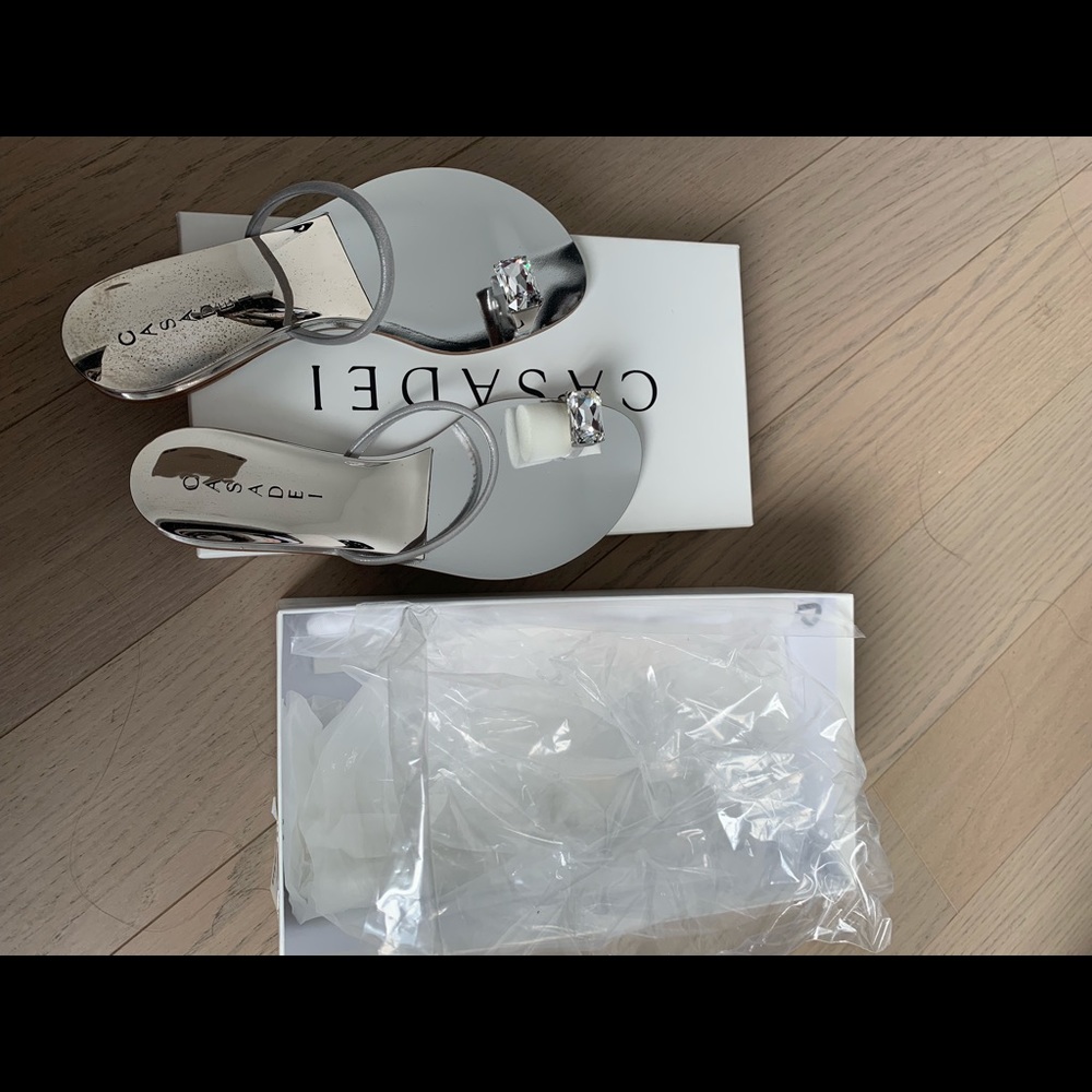 Casadei crystal toe-ring sandal brand new with box